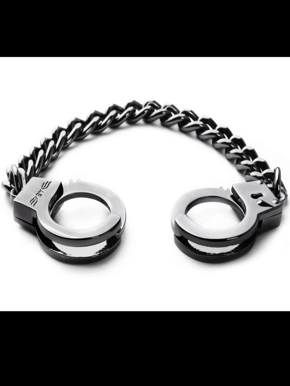 Ashley Bridget Black Stainless Steel Cuff-Link Bracelet